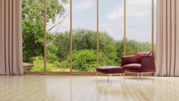 Video Rendering Footage Contemporary Interior Design Living Room Stylish Interior — Vídeo de Stock