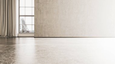 Büyük lüks, modern, parlak iç mekanlar. Oturma odası tasviri. 3D görüntüleme.