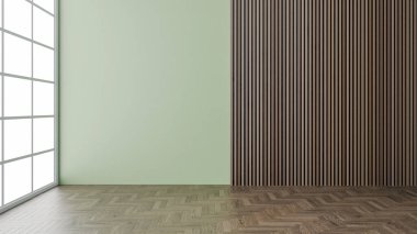 Büyük lüks, modern, parlak iç mekanlar. Oturma odası tasviri. 3D görüntüleme.