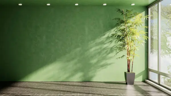 Besar Mewah Interior Modern Cerah Ruang Tamu Mockup Ilustrasi Rendering — Stok Foto