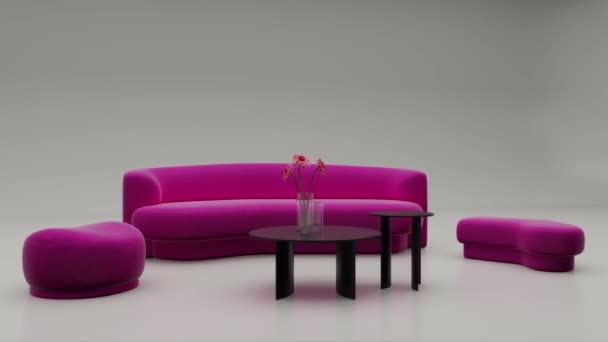 Video Rendering Footage Contemporary Interior Design Living Room Stylish Interior – Stock-video