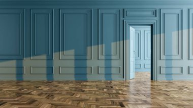 Büyük lüks, modern, parlak iç mekanlar. Oturma odası tasviri. 3D görüntüleme.