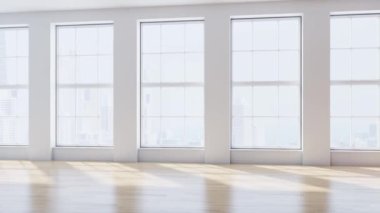 3d video rendering footage contemporary interior design of the living room. Stylish interior of the living room