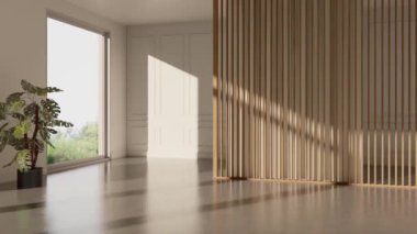 3d video rendering footage contemporary interior design of the living room. Stylish interior of the living room