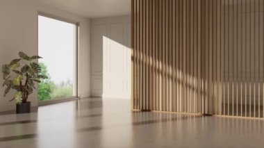 3d video rendering footage contemporary interior design of the living room. Stylish interior of the living room