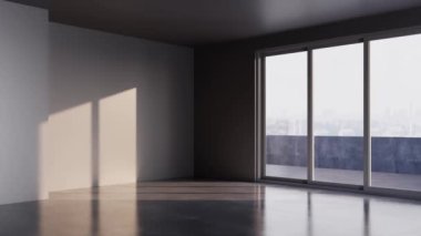 3d video rendering footage contemporary interior design of the living room. Stylish interior of the living room