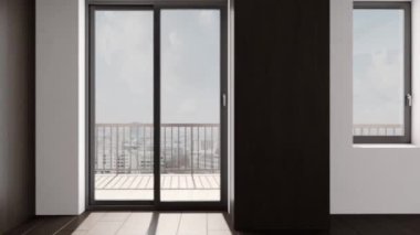 3d video rendering footage contemporary interior design of the living room. Stylish interior of the living room