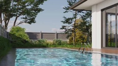 3d video rendering footage contemporary interior design of the living room. Stylish interior of the living room