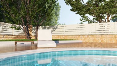 Büyük lüks, modern, parlak iç mekan. Oturma odası tasviri 3D canlandırma.