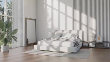 3d video rendering footage contemporary interior design of the living room. Stylish interior of the living room