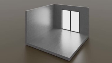 3D video görüntüsü, oturma odasının çağdaş iç tasarımı. Oturma odasının içi çok şık.