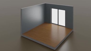 3D video görüntüsü, oturma odasının çağdaş iç tasarımı. Oturma odasının içi çok şık.