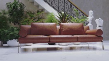 3D video görüntüleme modern modern tasarım. Şık iç mekan Oturma odası, Hayal kurma