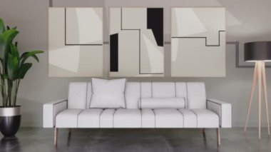 3D video görüntüleme modern modern tasarım. Şık iç mekan