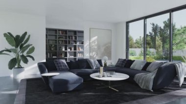 3D video görüntüleme modern modern tasarım. Şık iç mekan