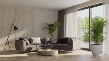 3D video görüntüleme modern modern tasarım. Şık iç mekan