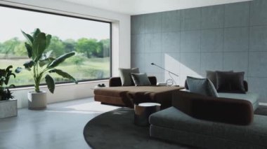 3D video görüntüleme modern modern tasarım. Şık iç mekan
