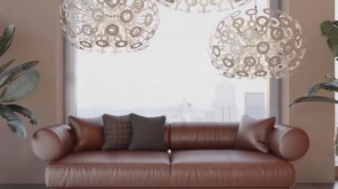 3D video görüntüleme modern modern tasarım. Şık iç mekan