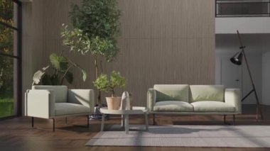 3D video görüntüleme modern modern tasarım. Şık iç mekan