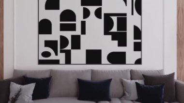 3D video görüntüleme modern modern tasarım. Şık iç mekan