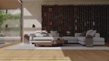 3D video görüntüleme modern modern tasarım. Şık iç mekan