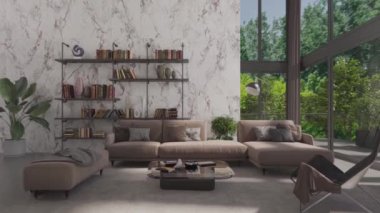 3D video görüntüleme modern modern tasarım. Şık iç mekan