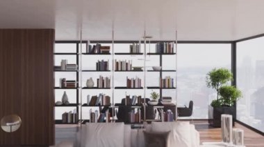 3D video görüntüleme modern modern tasarım. Şık iç mekan