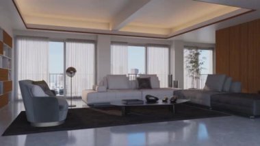 3D video görüntüleme modern modern tasarım. Şık iç mekan