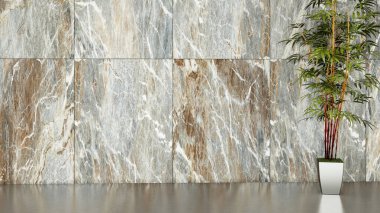 Büyük lüks, modern, parlak iç mekan. Oturma odası tasviri 3D canlandırma.