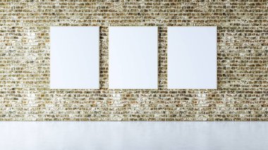 Büyük lüks, modern, parlak iç mekan. Oturma odası tasviri 3D canlandırma.