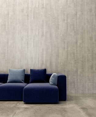 Büyük lüks, modern, parlak iç mekan. Oturma odası tasviri 3D canlandırma.