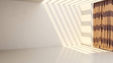 Büyük lüks, modern, parlak iç mekan. Oturma odası tasviri 3D canlandırma.