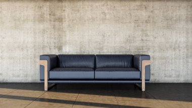 Büyük lüks, modern, parlak iç mekan. Oturma odası tasviri 3D canlandırma.