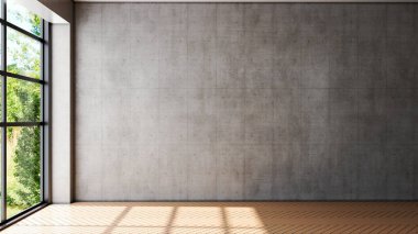 Büyük lüks, modern, parlak iç mekan. Oturma odası tasviri 3D canlandırma.