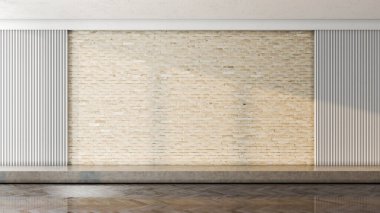 Büyük lüks, modern, parlak iç mekan. Oturma odası tasviri 3D canlandırma.