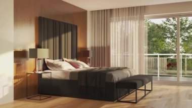 3D video görüntüleme modern modern tasarım. Şık iç mekan