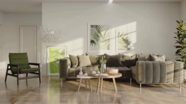 3D video görüntüleme modern modern tasarım. Şık iç mekan