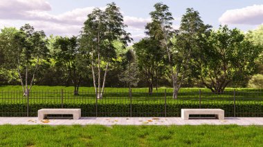 Büyük lüks, modern, parlak iç mekan. Oturma odası tasviri 3D canlandırma.