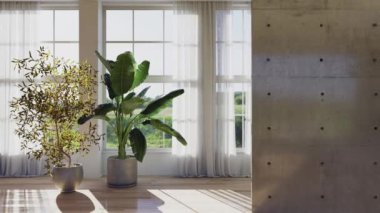 3D video görüntüleme modern modern tasarım. Evin içinde şık bir video klibi var.