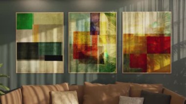 3D video görüntüleme modern modern tasarım. Evin içinde şık bir video klibi var.
