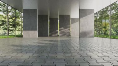 3D video görüntüleme modern modern tasarım. Evin içinde şık bir video klibi var.