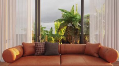 3D video görüntüleme modern modern tasarım. Evin içinde şık bir video klibi var.