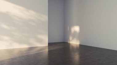 Büyük lüks, modern, parlak iç mekan. Oturma odası tasviri 3D canlandırma.