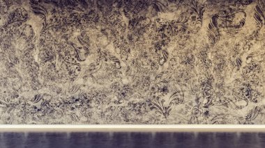 Büyük lüks, modern, parlak iç mekan. Oturma odası tasviri 3D canlandırma.