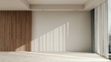 Büyük lüks, modern, parlak iç mekan. Oturma odası tasviri 3D canlandırma.