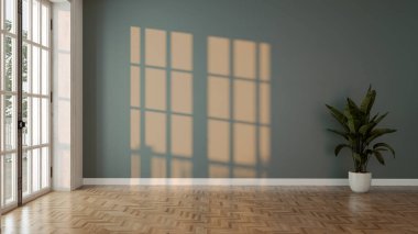 Büyük lüks, modern, parlak iç mekan. Oturma odası tasviri 3D canlandırma.