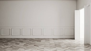 Büyük lüks, modern, parlak iç mekan. Oturma odası tasviri 3D canlandırma.