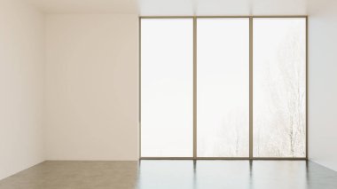 Büyük lüks, modern, parlak iç mekan. Oturma odası tasviri 3D canlandırma.