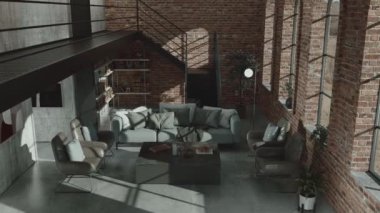 3D video görüntüleme modern modern tasarım. Evin içinde şık bir video klibi var.