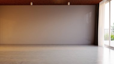 Büyük lüks, modern, parlak iç mekan. Oturma odası tasviri 3D canlandırma.